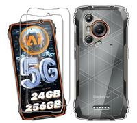 HuiYouMY Funda para Blackview BL7000 (6.78") con 2 Piezas Cristal Templado Protector de Pantalla, Transparente Silicona Case, Fuerte protección de Suave TPU Carcasa - Clear