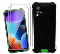HuiYouMY Funda para Blackview BV4800 Pro/BV4800 SE/BV4800 (6.56") con 2 Piezas Cristal Templado Protector de Pantalla, Black Silicona Case Fuerte protección de Suave TPU Funda Carcasa - Negro