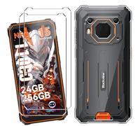HuiYouMY Funda para Blackview BV6200/BV6200 Pro/BV6200 Plus (6.56") con 2 Piezas Cristal Templado Protector de Pantalla, Transparente Silicona Case, Fuerte protección de Suave TPU Carcasa - Clear