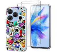 HuiYouMY Funda para Blackview Shark 9 (6.67") con 2 Piezas Cristal Templado Protector de Pantalla, Transparente Silicona Case, Fuerte protección de Suave TPU Carcasa - XS40
