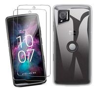 HuiYouMY Funda para CROSSCALL Stellar-M6 (6.1") con 2 Piezas Cristal Templado Protector de Pantalla, Transparente Silicona Case, Fuerte protección de Suave TPU Carcasa - Clear