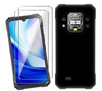 HuiYouMY Funda para Cubot Kingkong Star 2 (6.72") con 2 Piezas Cristal Templado Protector de Pantalla, Black Silicona Case Fuerte protección de Suave TPU Funda Carcasa - Negro