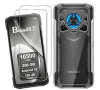 HuiYouMY Funda para Doogee Blade 20 Play (6.6") con 2 Piezas Cristal Templado Protector de Pantalla, Transparente Silicona Case, Fuerte protección de Suave TPU Carcasa - Clear