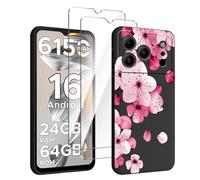 HuiYouMY Funda para Doogee Note 56/56 Pro/56 Plus (6.56") con 2 Piezas Protector de Pantalla, Black Silicona Case Fuerte protección de Suave TPU Funda Carcasa - WM113