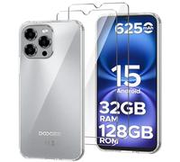 HuiYouMY Funda para Doogee Note 58/Doogee Note 58 Pro (6.75") con 2 Piezas Cristal Templado Protector de Pantalla, Transparente Silicona Case, Fuerte protección de Suave TPU Carcasa - Clear