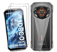 HuiYouMY Funda para Doogee S Punk Pro (6.58") con 2 Piezas Cristal Templado Protector de Pantalla, Transparente Silicona Case, Fuerte protección de Suave TPU Carcasa - Clear