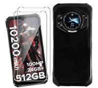 HuiYouMY Funda para Doogee S119 (6.72") con 2 Piezas Cristal Templado Protector de Pantalla, Black Silicona Case Fuerte protección de Suave TPU Funda Carcasa - Negro