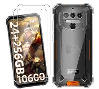 HuiYouMY Funda para Oukitel WP23/Oukitel WP23 Pro/Oukitel WP23 Plus (6.52") con 2 Piezas Protector de Pantalla, Transparente Silicona Case, Fuerte protección de Suave TPU Carcasa - Clear