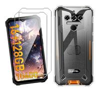 HuiYouMY Funda para Oukitel WP23/Oukitel WP23 Pro/Oukitel WP23 Plus con 2 Piezas Cristal Templado Protector de Pantalla, Transparente Silicona Case, Fuerte protección de Suave TPU Carcasa - Clear