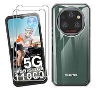 HuiYouMY Funda para Oukitel WP39 Pro (6.6") con 2 Piezas Cristal Templado Protector de Pantalla, Transparente Silicona Case, Fuerte protección de Suave TPU Carcasa - Clear