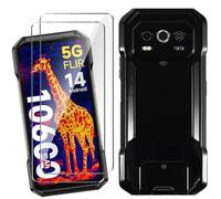 HuiYouMY Funda para Ulefone Armor 27T Pro (6.78") con 2 Piezas Cristal Templado Protector de Pantalla, Black Silicona Case Fuerte protección de Suave TPU Funda Carcasa - Negro