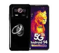 HuiYouMY Funda Protectora Capa con 1Pcs Ring Compatible with Ulefone Armor 25T Antigolpes Fundas Carcasa Compatible with Ulefone Armor 25T Silicona Funda de Móvil antirotura Black