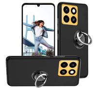 HuiYouMY Funda Protectora Capa con 1Pcs Ring Compatible with ZTE Blade A55 Antigolpes Fundas Carcasa Compatible with ZTE Blade A55 Silicona Funda de Móvil antirotura Black