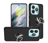 HuiYouMY Funda Protectora Capa con 1Pcs Ring Compatible with ZTE Blade A75 4G Antigolpes Fundas Carcasa Compatible with ZTE Blade A75 4G Silicona Funda de Móvil antirotura Black