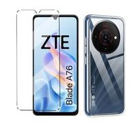 HuiYouMY Funda y Cristal Templado 1Pcs Protectora Capa Compatible with ZTE Blade A76 Antigolpes Fundas Carcasa Compatible with ZTE Blade A76 Silicona Funda de Móvil -Clear