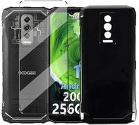 HuiYouMY Funda y Cristal Templado 1Pcs Protectora Capa Doogee Blade 10 Ultra Antigolpes Fundas Carcasa Compatible with Doogee Blade 10 Ultra Silicona Funda de Móvil Black