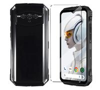 HuiYouMY Funda y Cristal Templado 1Pcs Protectora Capa DOOGEE V MAX Plus Antigolpes Fundas Carcasa Compatible with DOOGEE V MAX Plus Silicona Funda de Móvil Black