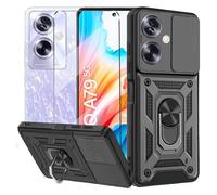 HuiYouMY Funda y Cristal Templado 1Pcs Protectora Capa para OPPO A79 5G Antigolpes Fundas Carcasa para OPPO A79 5G Silicona Funda de Móvil -Black