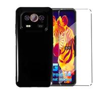 HuiYouMY Funda y Cristal Templado 1Pcs Protectora Capa Ulefone Armor 25T Pro Antigolpes Fundas Carcasa Compatible with Ulefone Armor 25T Pro Silicona Funda de Móvil Black