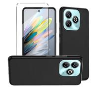 HuiYouMY Funda y Cristal Templado 1Pcs Protectora Capa ZTE Blade A75 Antigolpes Fundas Carcasa Compatible with ZTE Blade A75 Silicona Funda de Móvil Black