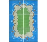 HUIZDQ 6 Piezas Isla Placas de Base, Piedras de construcción compatibles con Todos los líderes, para niños a Partir de 3 años, 4 Curvas, 2 Rectas, 10 "x 10"