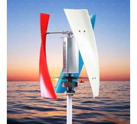 HUIZHITENGDA 12V,Turbina eólica Vertical pequeña para el hogar de 3 Palas, 2000W 12V 24V 48V 220V para el hogar/RV/Barco/farola, Arranque con Viento bajo (3M / s)