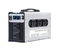 HUIZHITENGDA 1500 vatios Puro inversor de Onda sinusoidal 12V/ 24V/48V/60V/72V DC a 110V 220V convertidor de CA Pico 3000W con 5 Salidas de CA para RV, camión, Solar, Fuera de la Red,72v to 220v
