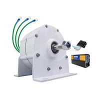 HUIZHITENGDA 220v, Generador de Imán Permanente de 4000W a Baja RPM, 220V 48V 24V 12V, Generador AC Sin Engranajes, Alternador Trifásico DIY Adecuado para Turbinas eólicas/acuáticas (con Base)