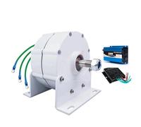 HUIZHITENGDA 220v, Generador de turbina eólica de Baja RPM 1500W 220V-12V, alternador AC/DC de energía Libre con Base, generador de imán Permanente DIY para turbina eólica/acuática (Blanco)