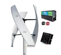 HUIZHITENGDA 220v, Generador Eólico de Eje Vertical 3000W 12V-220V, Turbina Eólica de 3 Aspas, Generador de Molino de Viento Adecuado para Sistema Híbrido Solar-Eólico (con Controlador de Carga)