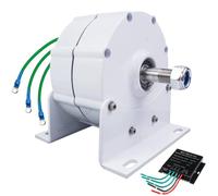 HUIZHITENGDA 24V,12000W 24V 48V 96V3 Fase Generador de imanes permanentes sin Engranajes, alternador de CA Generador de turbina eólica de Agua (con Base y Controlador de generador)