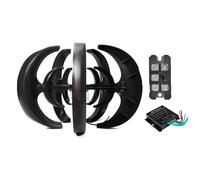 HUIZHITENGDA 6000W Vertical Turbina Eólica Generador Conjunto, 12V-48V AC Salida 5-Pala Linterna Turbina Eólica Sin Ruido, Baja Velocidad del Viento Arranque Adecuado para Patios/Calles,220v