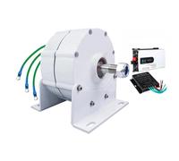 HUIZHITENGDA Generador De Imán Permanente Sin Engranajes De 6000W, con Inversor, Motor Generador Trifásico De Baja Velocidad 12V 24V 48V para Aerogeneradores Y Turbinas Hidráulicas (con Base),220v