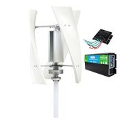 HUIZHITENGDA Generador de Turbina Eólica Vertical 3000W 48V 220V 3 Fases AC Alternador de Imán Permanente para Sistema Fuera de Red con Inversor/Controlador MPPT (Blanco),48V