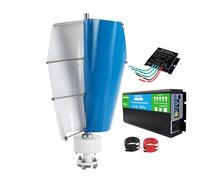 HUIZHITENGDA Generador de Viento en Espiral Vertical sin Ruido de 3000 W, 2 aspas con Controlador Mppt, 12V, 24V, 48V generador de Molino de Viento para el hogar, Camping y alumbrado público,24v