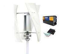 HUIZHITENGDA Generador Dinamo de Turbina Eólica Vertical de 4000W, para Paneles Solares y Sistemas Fuera de la Red 12V 24V 48V 220V Generador Solar Portátil con Controlador MPPT (3 Aspas),220v