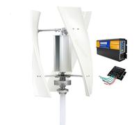 HUIZHITENGDA Generador Eólico Vertical de Nueva Energía de 5000W 220V de Bajo Ruido, Generador Solar Portátil para Paneles Solares, Sistemas Fuera de la Red 12V 24V 48V con Controlador MPPT,12v