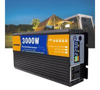 HUIZHITENGDA Inverter De Automóvil 3000W Pure Sine Wave Inverter Charger 12V 24V 48V 60V 72V A 110V/120V AC Power Inverters con Pantalla LCD para Acampar, Al Aire Libre,72V TO 220V