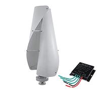 HUIZHITENGDA Kit de turbina eólica Vertical Blanca de 12000W, generador Maglev Permanente de 12V-220V con Controlador de Carga eólica para Uso en Exteriores y Patios (2 aspas),24v