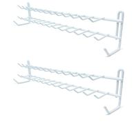 Huji Organizador de Corbata y cinturón de Montaje en Pared, Color Blanco (Paquete de 2)