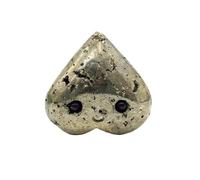 HUJWLBWF 1PC Pyrite Heart Shaped Crystal Hedgehog Gemstone Carving Quartz Crystals Home Decor