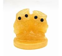 HUJWLBWF 1PC Stone Orange Calcite Carved Owl Animal Ornaments Crystal Quartz Crafts Crystals Home Decor