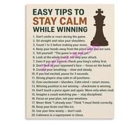 HUJWLBWF 20 Tips To Stay Calm During Chess Game Infographic Poster for Chess Club Training Wall-Art(Unframed,16x24inch(40x60cm))
