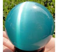 HUJWLBWF 4cm Blue Cat'S-Eye Opal Quartz Crystal Stone Ball Sphere Decor Decora??o Casa Ornaments