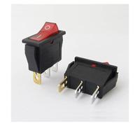 HUJWLBWF 5Pcs/Lot KCD3 16A 250V/20A 125V 3 Pin ON-Off Red Button Light Rocker Switch Rocker Power Switch