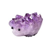 HUJWLBWF Amethyst Hedgehog Figurine Quartz Cluster Crystal Available Ornaments Home Decor (Size : 250-300g)