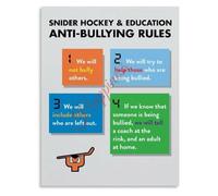 HUJWLBWF Anti Bullying Awareness Poster Hockey Sports Classroom Wall Decor Canvas Print Bedroom Living(Unframed,12x18inch(30x45cm))