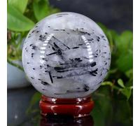 HUJWLBWF Beautiful Black Tourmaline Ball Crystal Quartz Sphere Ornaments (Size : 900-1000g)