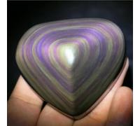 HUJWLBWF Beautiful Cats Eye Obsidian Quartz Crystal Heart Shaped (Size : About 3cm)