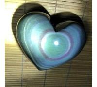 HUJWLBWF Beautiful Rainbow Eye Heart Obsidian Cat Polished Quartz Crystal (Size : 140-160g)